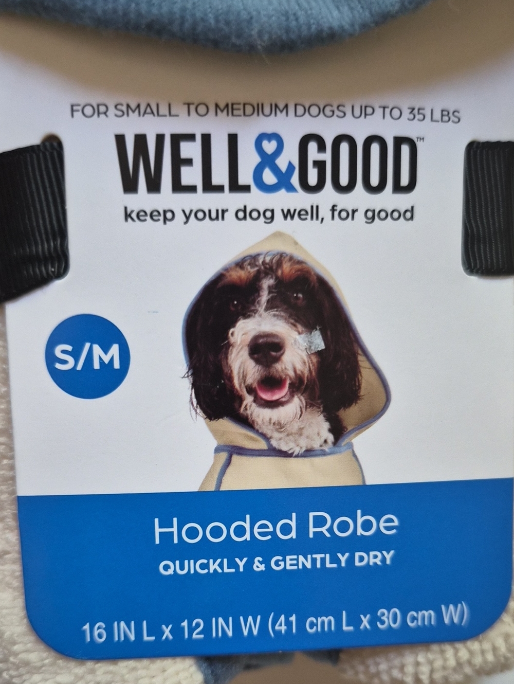 Well & Good Hooded Robe for Dogs, Small/Medium - Picture 4 of 7